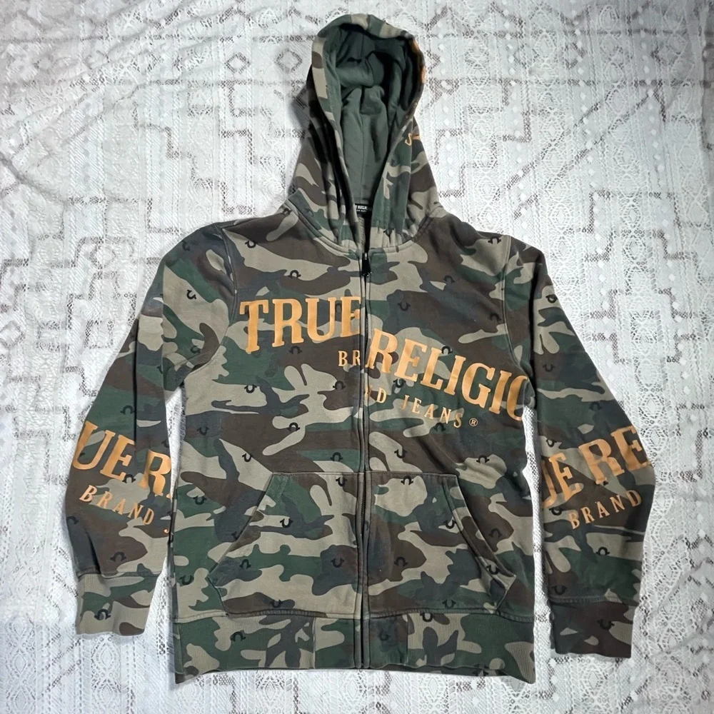 True Religion Kids Green Camouflage Hoodie